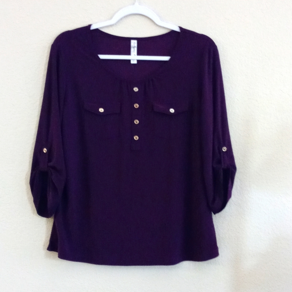 Burgundy PL blouse.